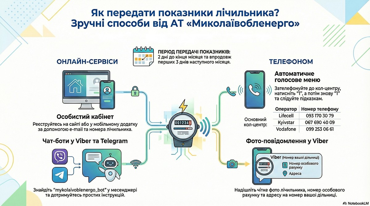 Способи передачі показників Миколаївобленерго