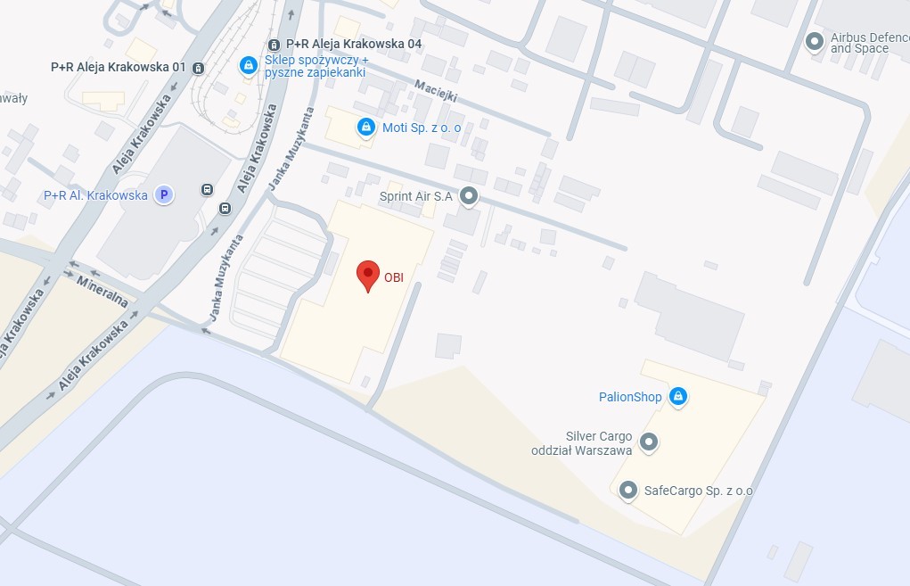 Mapa dojazdu Aleja Krakowska 102, 02-180 Warszawa, Polska