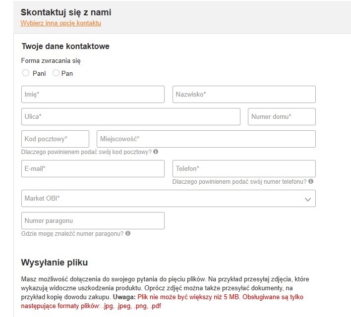 Formularz kontaktowy