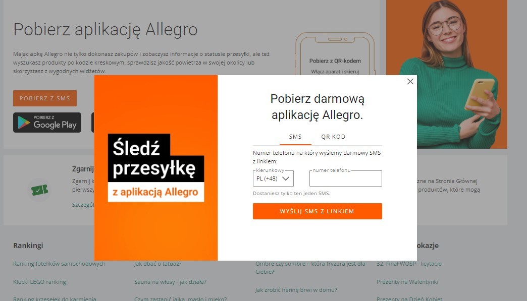 Завантажте безкоштовний додаток Allegro з SMS