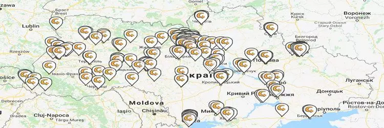 Карта Украина АЗС